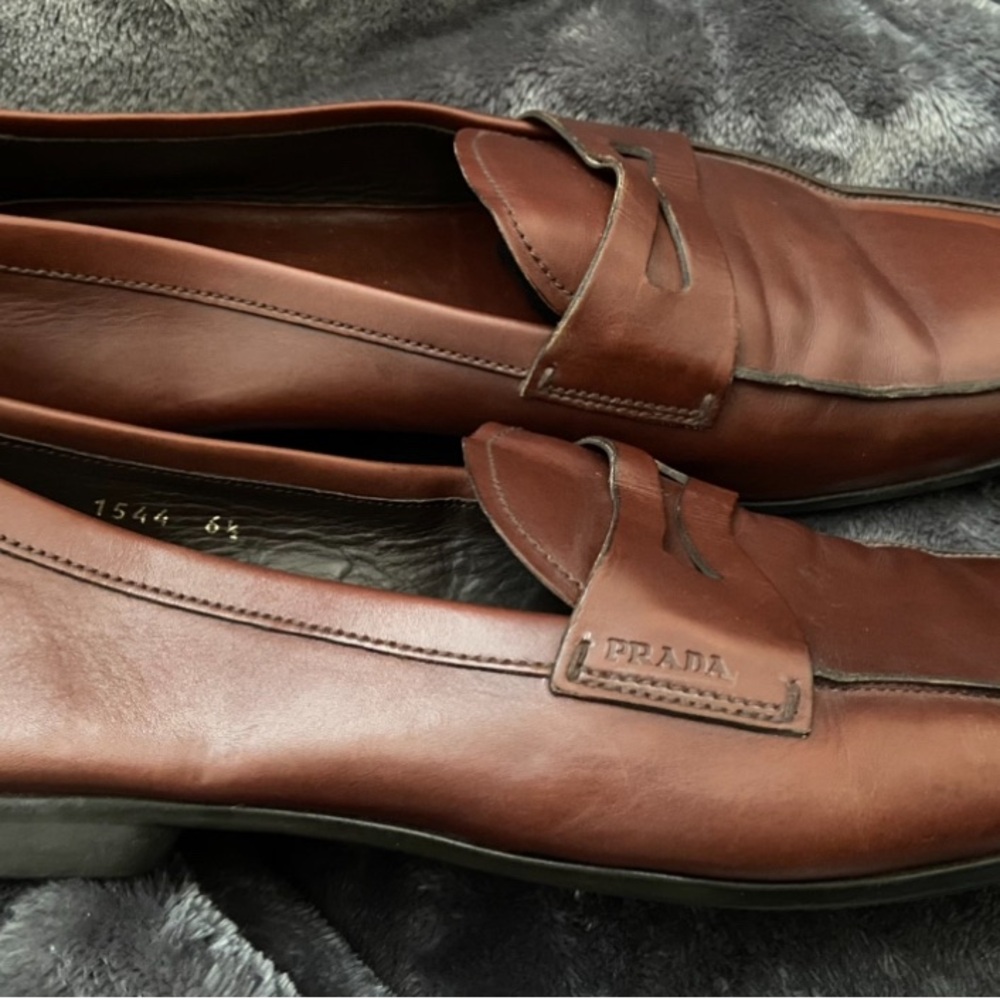 Men’s Brown Leather Prada Lofers